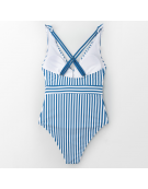 Womens One Piece Body Suit  ,,Blue And White Stripe“