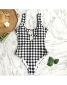 Womens One Piece Body Suit  ,,Gingham Ruched“