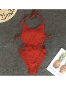Red Color One Piece Swimsuit ,,Pad“